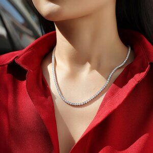 Certified Womens Moissanite Diamond Galaxy S925 Silver Necklace